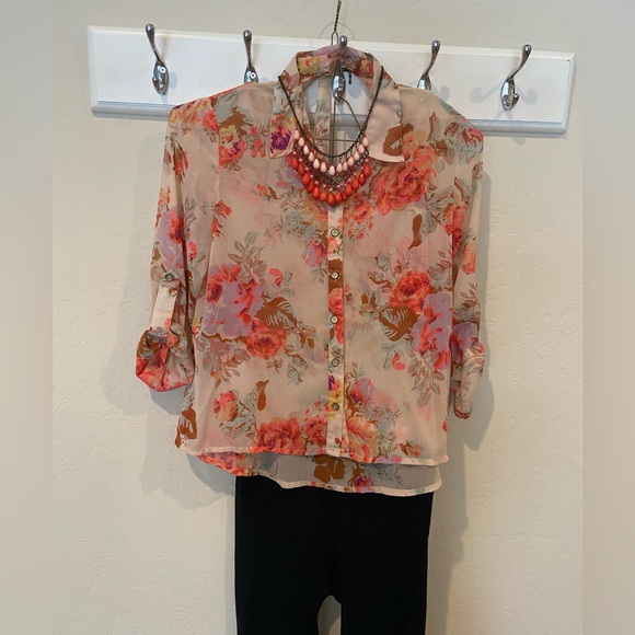 Band of Gypsies Tops - Band of Gypsies open back sheer top.